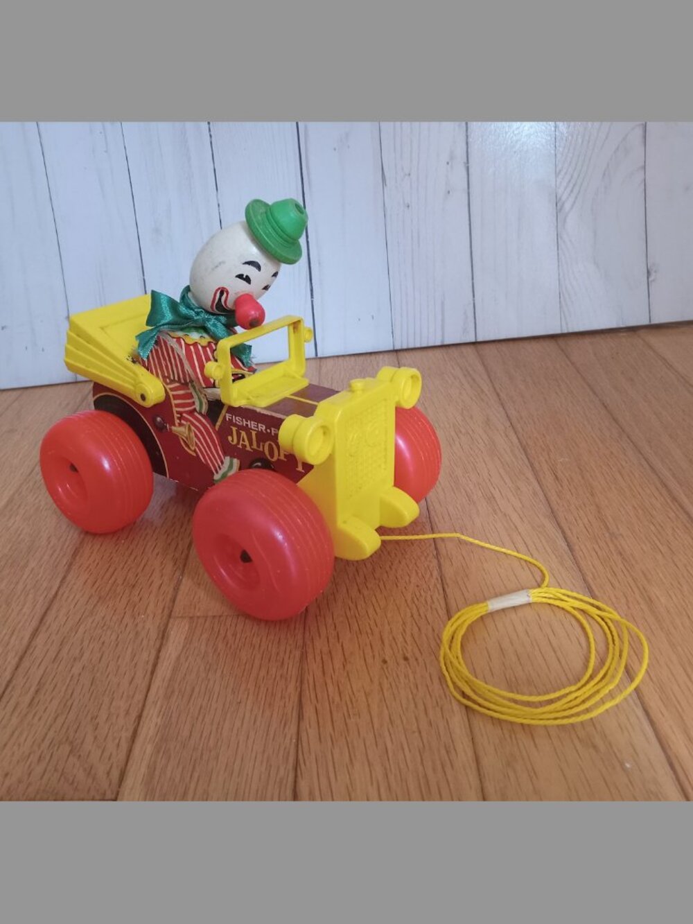 Vintage Jalopy Clown Pull Toy- Fisher-Price
